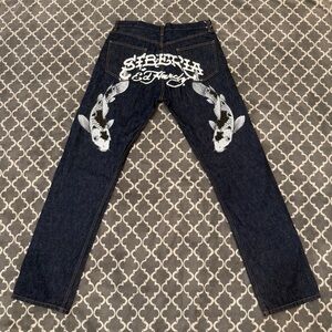 Ed Hardy Koi Fish Embroidered Jeans